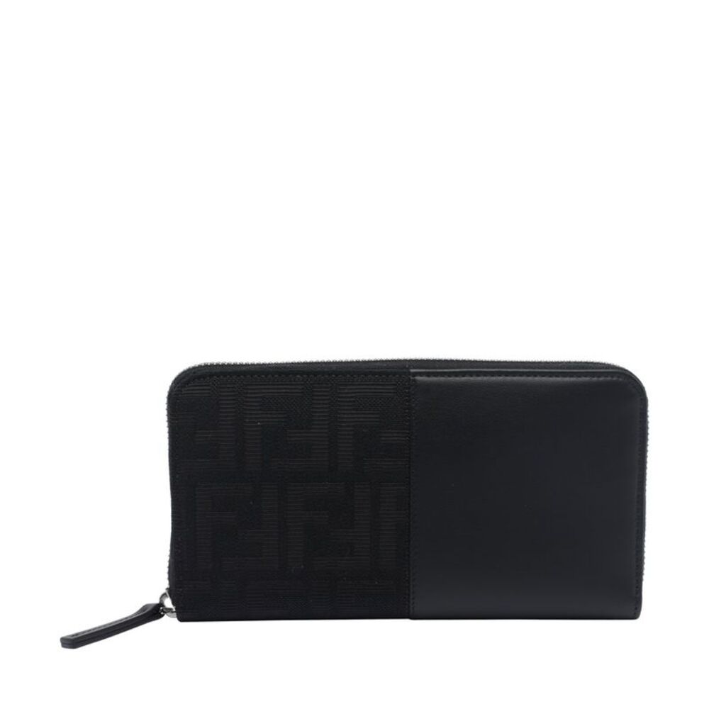 Fendi Men Ff Jacquard Zip Wallet